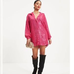 Vici XL hot pink sequin dress